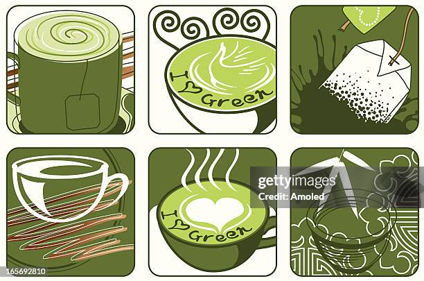 Green Tea Drowing Japanese Drink Of Green Tea Drawing High Res Illustrations - Getty Images