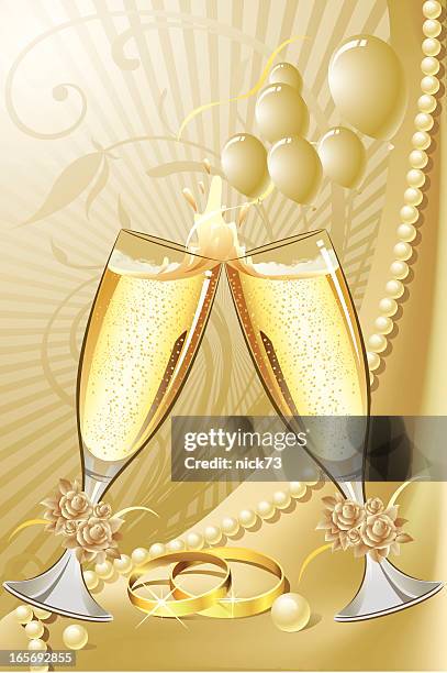 wedding champagne background - scroll background stock illustrations