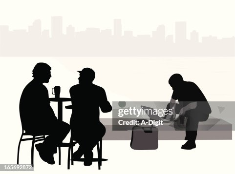 Cityscape Computing Vector Silhouette Cityscape Computing Vector Silhouette