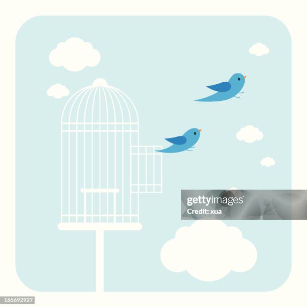 breakout - birdcage stock illustrations
