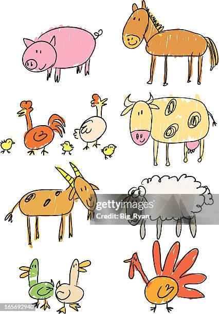 ilustraciones, imágenes clip art, dibujos animados e iconos de stock de stick figura farm - pollito