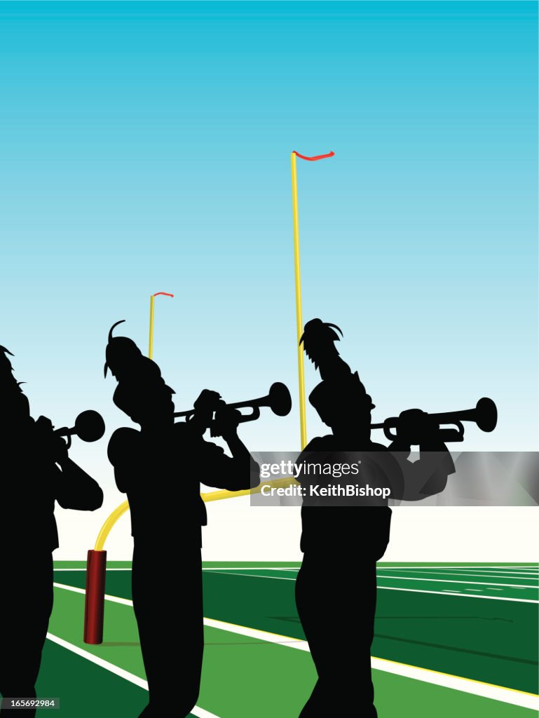 Marching Band Trumpet Line Halftime Show