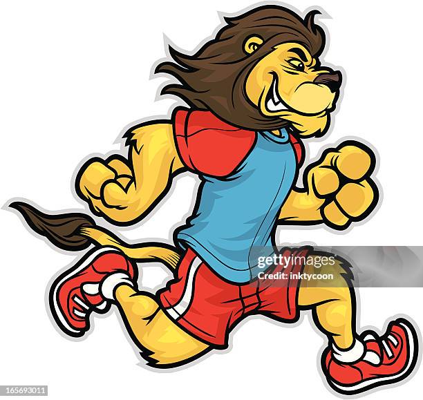 lion running - lions running stock illustrations