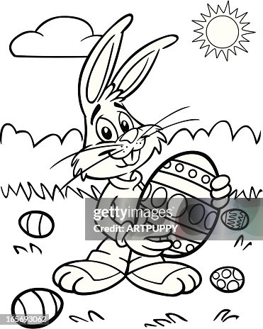 Coloring book Easter Bunny With Egg Coloring book Easter Bunny With Egg