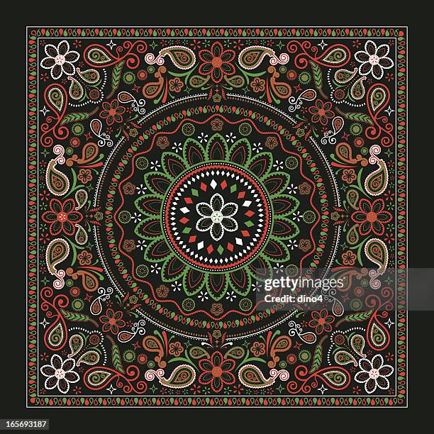 stockillustraties, clipart, cartoons en iconen met christmas bandana - bandana