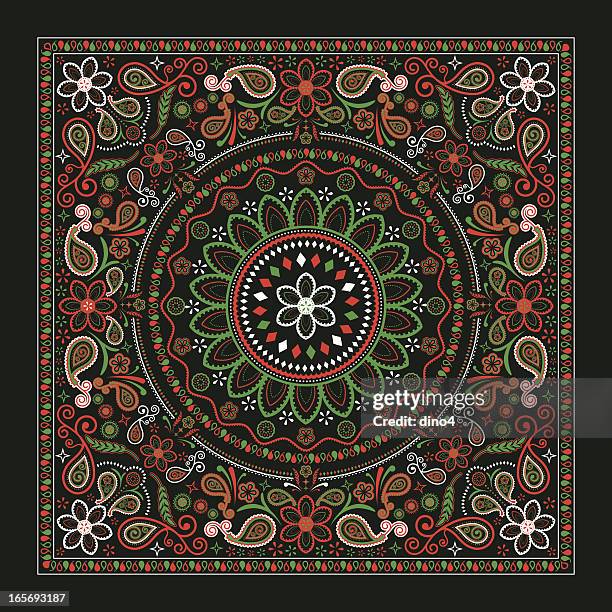 christmas bandana - bandana stock illustrations