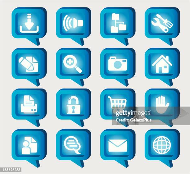 internet icon set - printer security stock illustrations