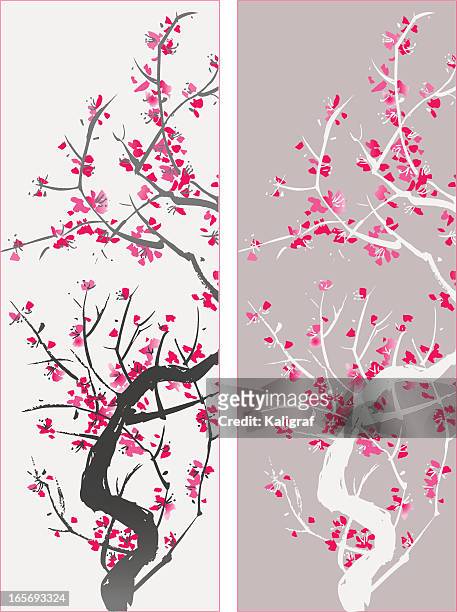 blossom - love and happiness - peach blossom stock illustrations