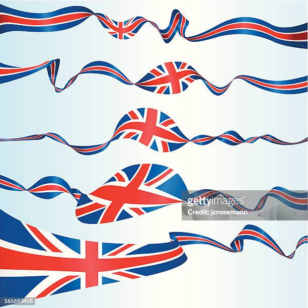 british banners - union jack ribbon stock illustrations