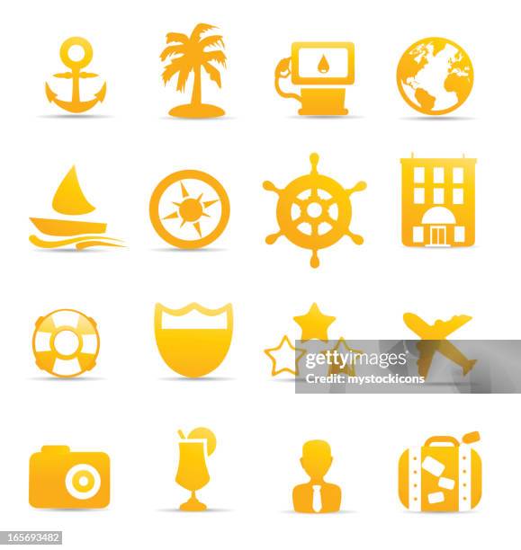tourism icons - concierge stock illustrations