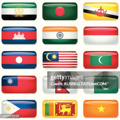 Southern Asia Rectangular Flags Southern Asia Rectangular Flags