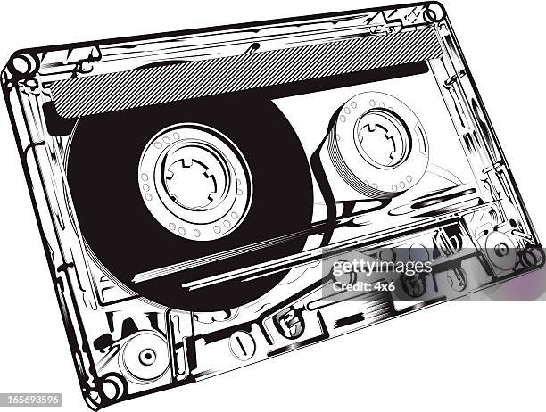 close-up of an audio tape - cassette stock illustrations