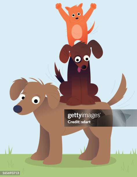 the top dog - wagging tail stock illustrations