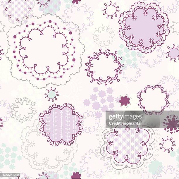 kawaii seamless pattern - seamless leaf pattern vector stock illustrations