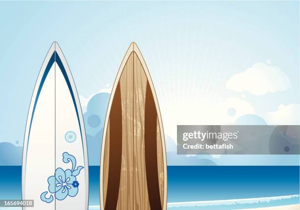 surf and sun! - surfboard texture stock illustrations