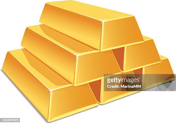 gold bars - ingot stock illustrations