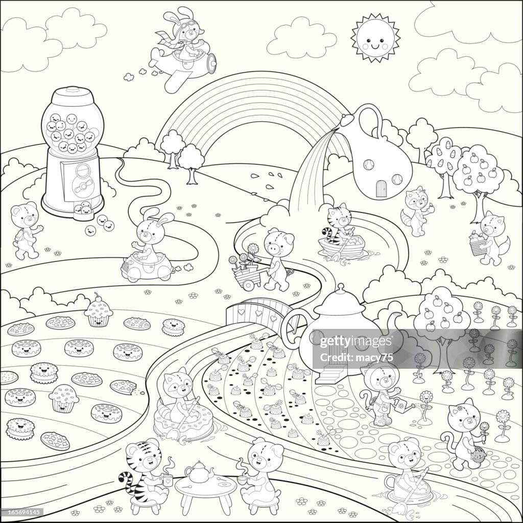 Sweet candy Paradise super coloring fun