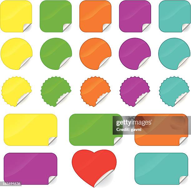 A Collection Of Multicolored Shiny Stickers High-Res Vector Graphic - Getty  Images