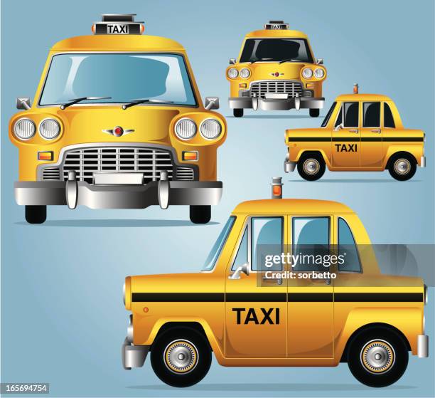 illustrazioni stock, clip art, cartoni animati e icone di tendenza di yellow cab - taxi giallo