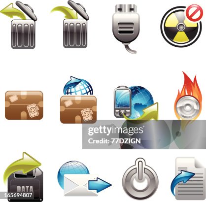 Data and communication icon set Data and communication icon set
