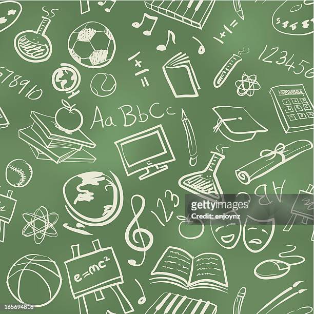 seamless education wallpaper background - young at heart stock illustrations