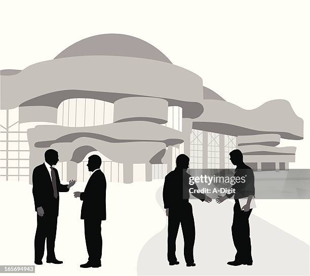 future business vector silhouette - handshake silhouette stock illustrations