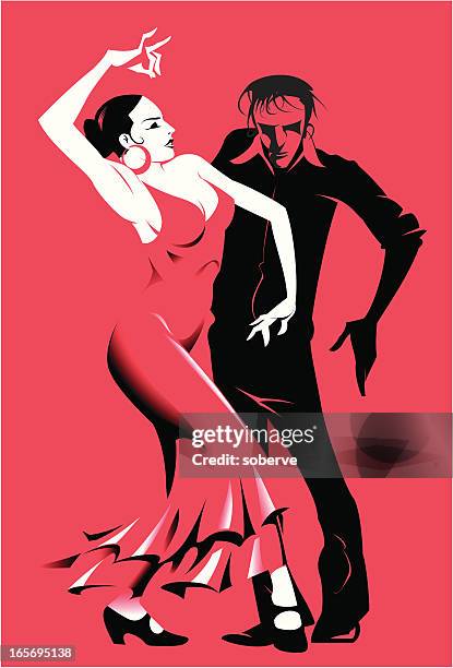 flamenco dancers - ballroom dancing vector stock illustrations