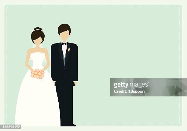 bridal couple panel - bridegroom stock illustrations