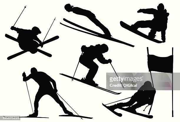 illustrations, cliparts, dessins animés et icônes de jeux olympiques d'hiver - saut à ski