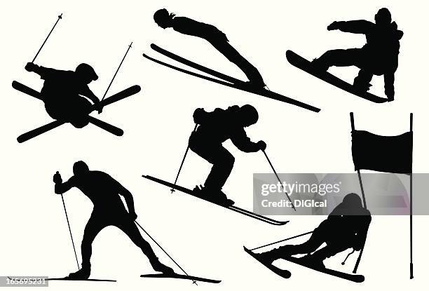 stockillustraties, clipart, cartoons en iconen met winter . games - freestyle skiing