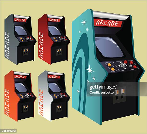stockillustraties, clipart, cartoons en iconen met arcade machine - coin operated