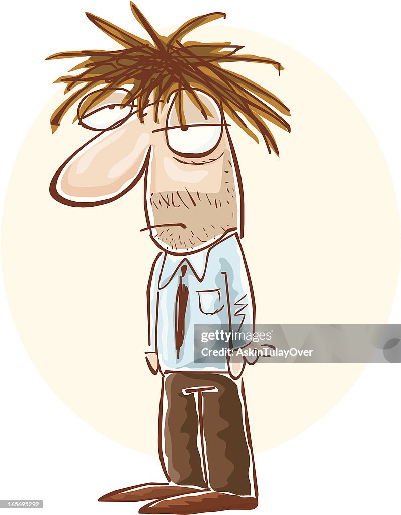 Tired Man High-Res Vector Graphic - Getty Images