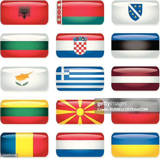 eastern europe rectangular flags - cyprus flag stock illustrations