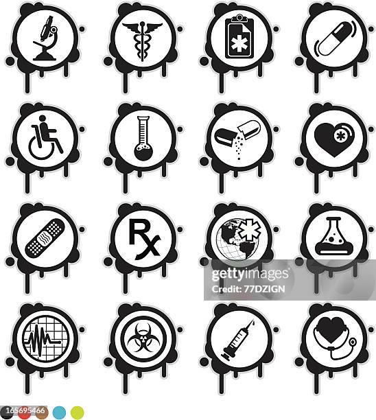 medical button icon set - disability collection stock illustrations
