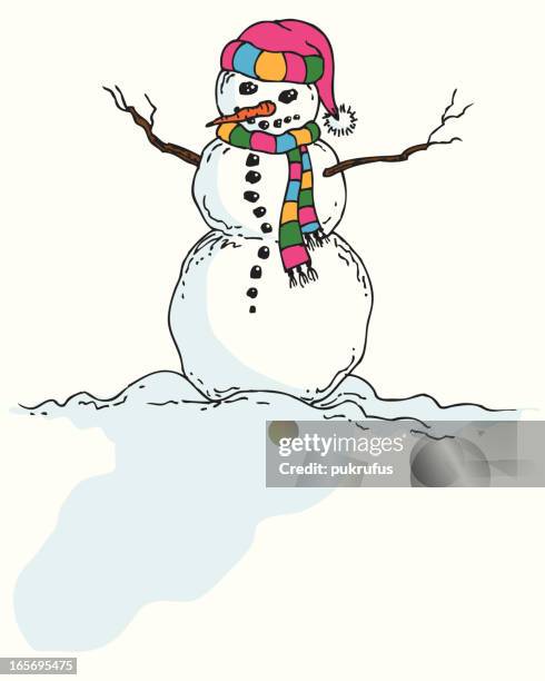snowman full circle - wool scarf stock illustrations
