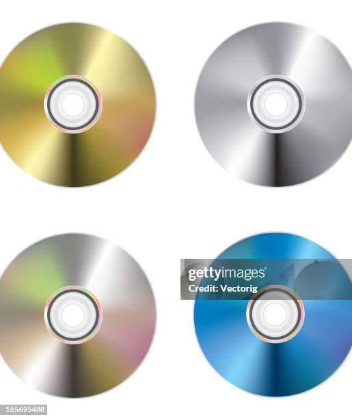 cd/dvd multicolored disk - cd rom stock illustrations