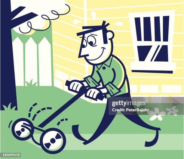 Lawn Raking Cartoon Lawn Mowing Cartoon Photos and Premium High Res Pictures - Getty Images