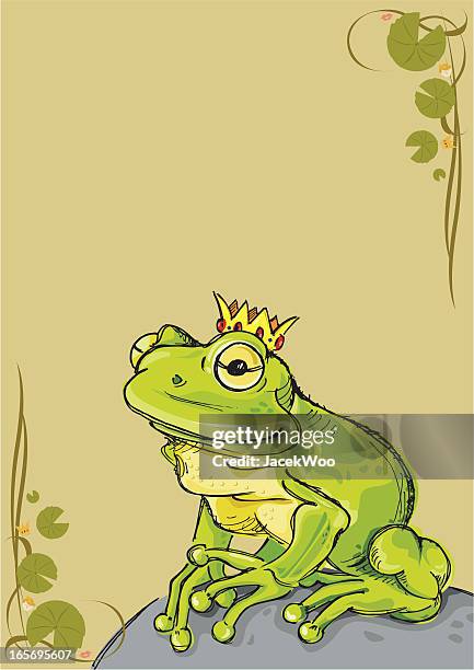 frog prince - froschkönig stock-grafiken, -clipart, -cartoons und -symbole