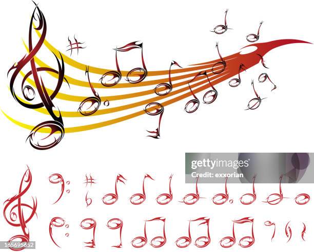 rock and roll - quarter note stock illustrations