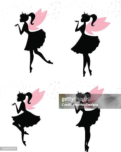 fairy princesses - blowing kiss stock illustrations