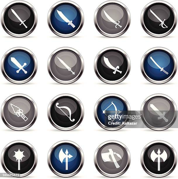 supergloss icons - weapons - medieval food stock illustrations