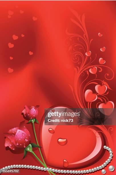 valentine background - silver necklace stock illustrations