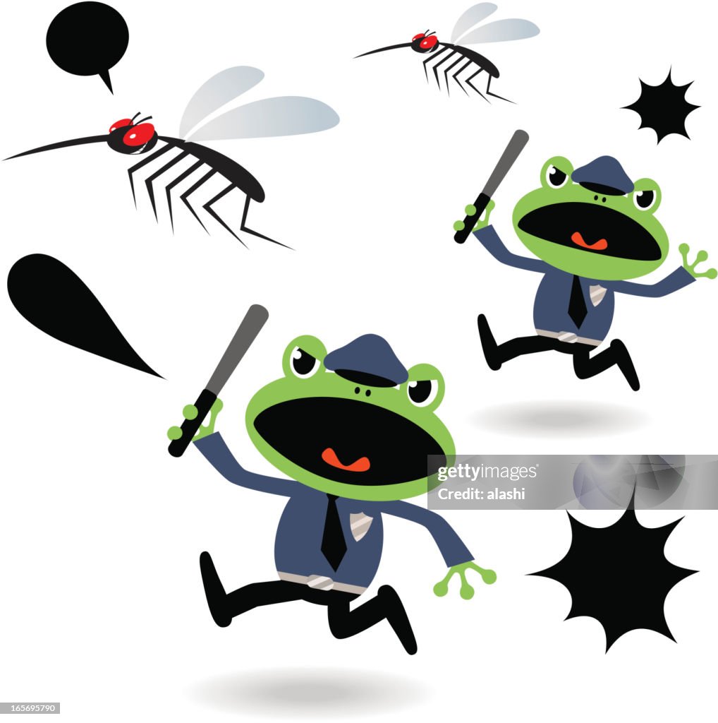 Prevention Of Dengue Fever Frog Police And Mosquito High-Res Vector Graphic - Getty Images Prevention Of Dengue Fever Frog Police And Mosquito High-Res Vector Graphic - Getty Images