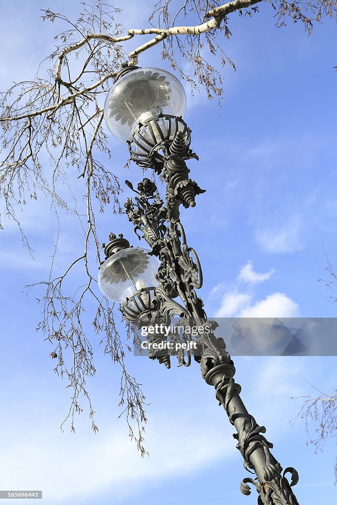 Warsaw - old cast iron street lamp