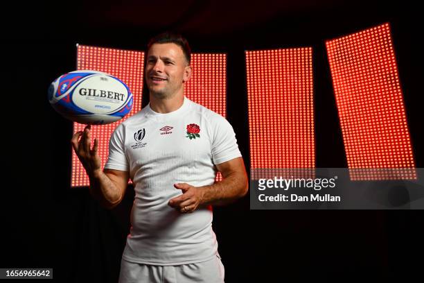 Danny Care of England poses for a portrait during the England Rugby World Cup 2023 Squad photocall on September 02, 2023 in Le Touquet-Paris-Plage,...