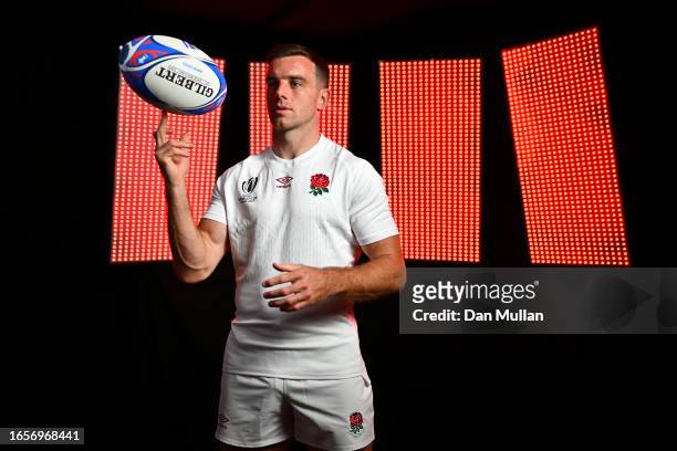 George Ford of England poses for a portrait during the England Rugby World Cup 2023 Squad photocall on September 02, 2023 in Le Touquet-Paris-Plage,...