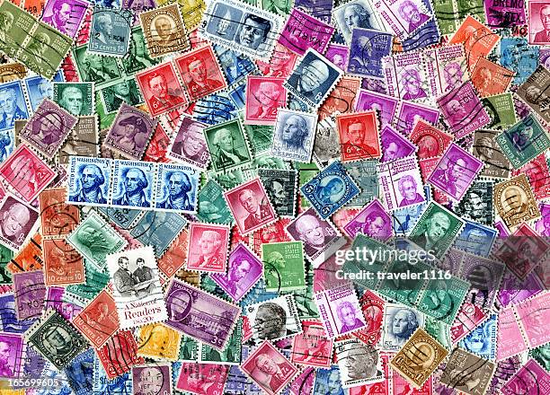 präsidenten der usa-briefmarke hintergrund xxxl - stamp collection stock-fotos und bilder