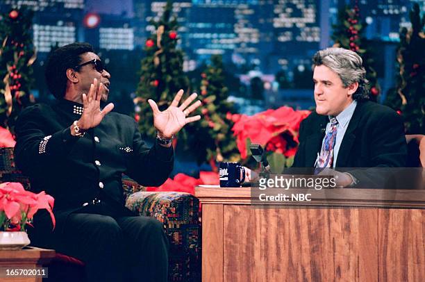 Episode -- Pictured: Musical guest Al Green during an interview with host Jay Leno on December 30, 1994 --