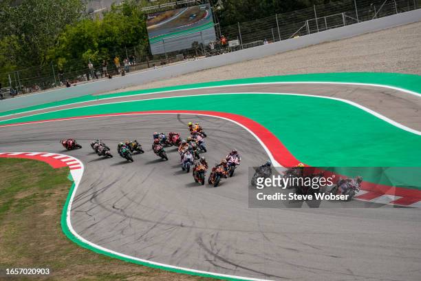 Restart of the race during the race of the MotoGP Gran Premi Monster Energy de Catalunya at Circuit de Barcelona-Catalunya on September 03, 2023 in...