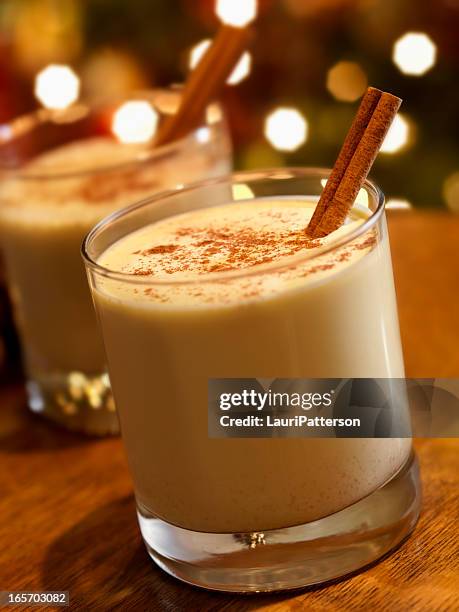 eggnog at christmas time - eggnog stock pictures, royalty-free photos & images